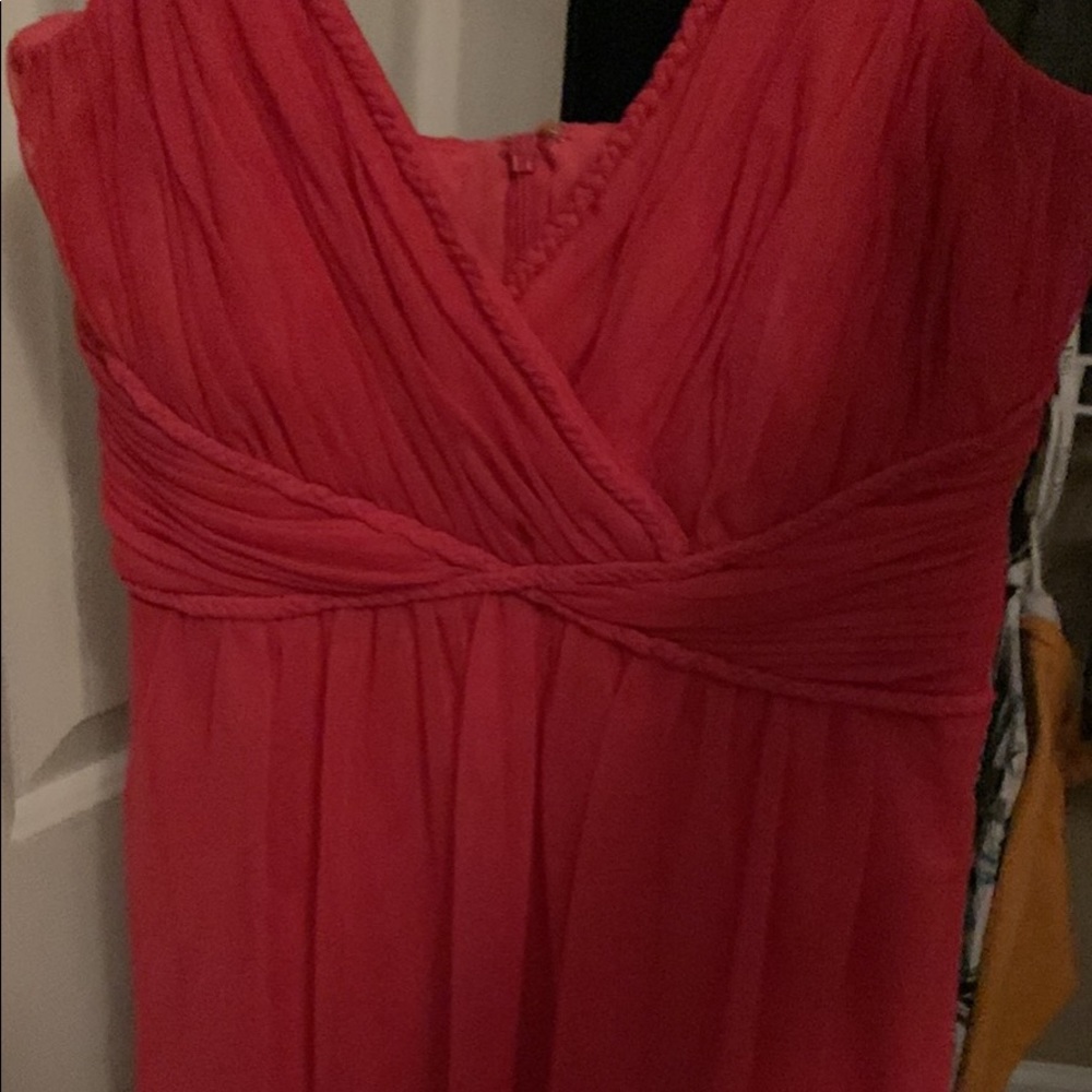Red Size 6 Ruffly Mini Dress By Calvin Klein